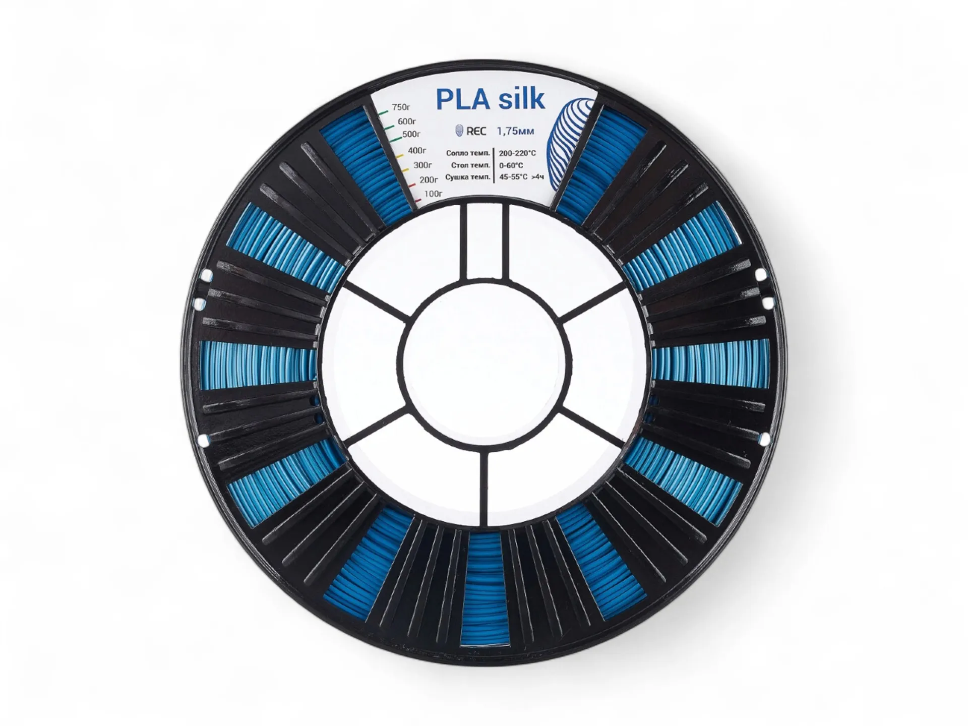PLA Silk пластик REC 1.75мм синий