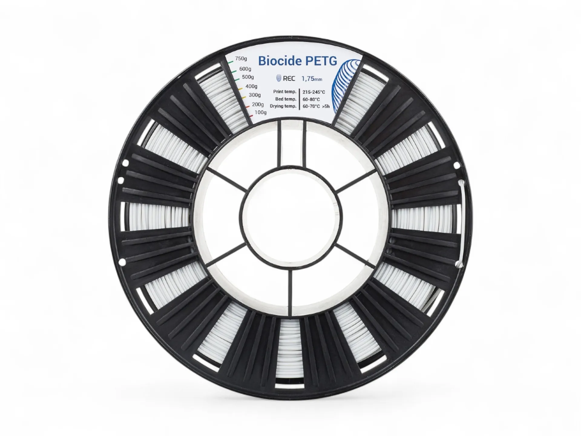 Biocide PETG Plastic REC 1.75 mm white