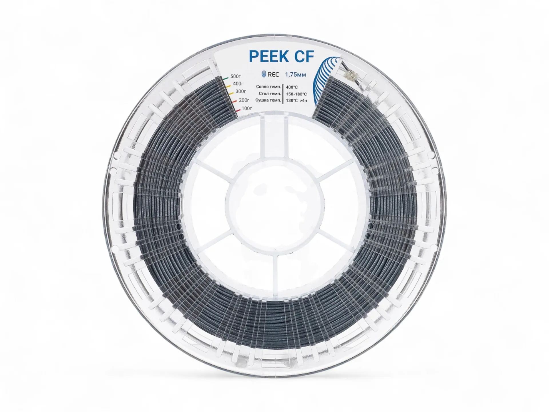 PEEK CF plastic REC 1.75mm grey 500g